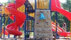 Ellery Wheeler; on the climbing wall; Canandaigua Elementary School Playground