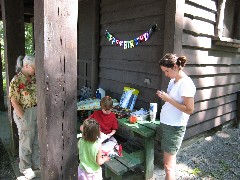 Ruth Bennett McDougal Dorrough; Ellery & Jacob Wheeler; Katherine (Kat) McDougal Wheeler McCandless; cabin on Cayuga Lake; Jacob s birthday