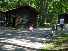 Ellery Wheeler; Ruth Bennet McDougal Dorrough McDougal Dorrough; Katherine (Kat) McDougal Wheeler McCandless; cabin on Cayuga Lake; Jacob s birthday; Ellery wearing backpack