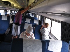 Katherine McDougal Wheeler McCandless; Ruth Bennett McDougal Dorrough; Jacob Grant Wheeler; Amtrak Train at Niagara Falls NY