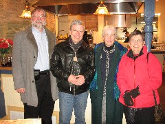 Dan Dorrough; Porter Welbourne; Claudia Welbourne; Ruth Bennett McDougal Dorrough; at Simply Crepes restaurant