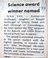 Katherine (Kat) McDougal Wheeler McCandless; awards; documents; newspaper