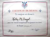 Awards Family Friends Kat Mcdougal certificate of Merit French IV