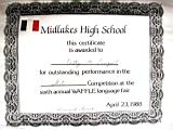Katherine (Kat) McDougal Wheeler McCandless; awards; Third Place Waffle Language Fair skits competition