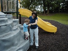 Katherine (Kat) McDougal Wheeler McCandless; Jacob Wheeler; playground at Canandaigua Elementary School;