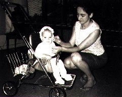 Katherine (Kat) McDougal Wheeler McCandless; Ruth Bennett McDougal Dorrough; stroller; Saipan