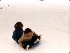 Katherine (Kat) McDougal Wheeler McCandless; snow sledding