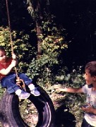 Ben Dorrough; Andy McDougal; tire swing Penn Yan