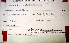 documents birth certificate Dan Dorrough