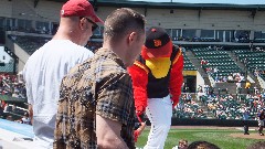BCC Software; Red Wings Baseball Game; chicken mascot