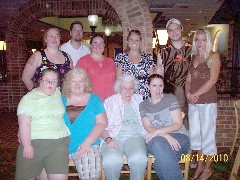 Chrissy Sayger, Carol Sayger Gabbard, Donna Snow, Steven Fry, Michelle Drees, Julia (Judy) Kish Dorrough, Jessica Austin, Amanda Clabaugh, Matthew Clabaugh, Bekki Schiml; Family Gatherings; Reunion