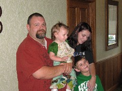 Earl Tackettt III; Darrah, Amanda, Spencer Clabaugh at the Der Dutchman restaurant for Amanda & Judy s birthday party
