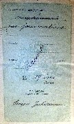 Grandparents; Julia Szechy (Szecsi) Passport
occupation of the travler ( az utazo allasa vagy foglalkozdsa )
Domicile Tiszavid 
Age 19
Szesci Jul 

Traveling from ( voyagent en (allant a) ) (French )