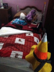 Quilt made by Julia Dorrough on the bed of Ellery Kate Wheeler;