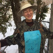 Ruth Bennett McDougal Dorrough; modeling the BOD shirt of past presidents