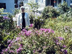 Ruth Bennett McDougal Dorrough; Canandaigua backyard