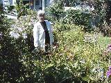 Ruth Bennett McDougal Dorrough; Canandaigua backyard