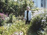 Ruth Bennett McDougal Dorrough; Canandaigua backyard