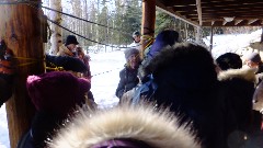visiting Mary Shields, author of Tails of the Trail dog sledding book