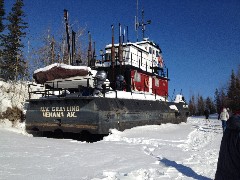 Barge; Yukon River Camp Alaska