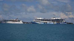 Cruise Ships (Norwegian Gem; Anthm of the Seas); Royal Navy Dockyard; Bermuda,