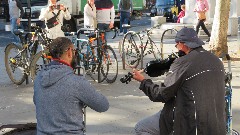 street musicians; London