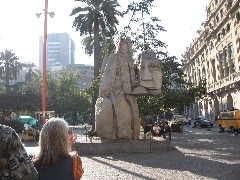 Plaza des Armas; statue; Santiago; Chile