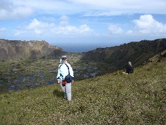 Ruth Bennett McDougal Dorrough; Easter Island; Rano Kau crater
