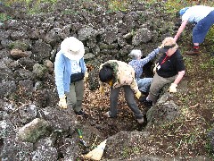 Marcia Blacklin; Gina; Ruth Bennett McDougal Dorrough; Sascha Lin; Joan Mulholland; Easter Island; Elder Hostel Service Work; Cave