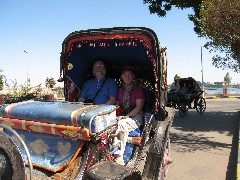 Dan Dorrough; Ruth Bennett McDougal Dorrough; Trips; Egypt; Carriage Ride to from Temple Horus
