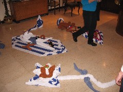 Trips; Egypt; Nile River Boat Hator Farewell Party; towel folding