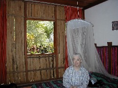 Ruth Bennett McDougal Dorrough; Candelaria Guatemala Trips thatched hut inside
