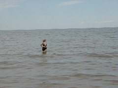 Ruth Dorrough; Sturgeon Bay Beach Michigan 2005 Trips swimming