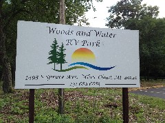 sign Woods and Water Campground; White Cloud MI;