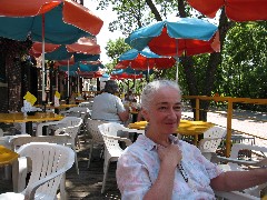 Ruth Bennett McDougal Dorrough; taking a break on the Heritage Trail in Minneapolis Minnesota