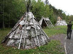 Minnesota; Grand Portage National Monument Heritage Center; teepees