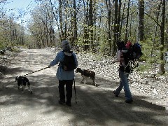 Ruth Dorrough; Kat Wheeler; Jacob Wheeler; hiking Family Trips New England Hampshire Mac Wyatt dog