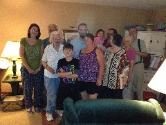 Amanda Clabaugh; David Dorrough; Julia (Judy) Dorrough; Spencer Tate, Matthew, Jolene, Darrah Clabaugh; Becky Dorrough Diment; Ruth Bennett McDougal Dorrough; Dan Dorrough; family reunion