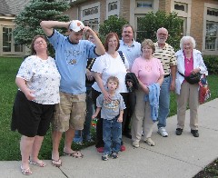 Jolene & Matthew Claybuagh; Spencer Tate Claybaugh; Becky Diment; David Diment; david s parents; Judy Dorrough; at Der Dutchman restaurant