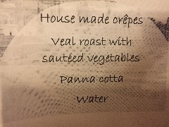menu; Rome; Hotel Pace Elvezia