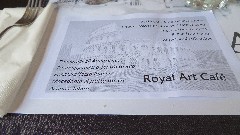 menu Rome; Royal Art Cafe