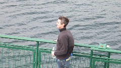 tourist on Bainbridge Washington Ferry