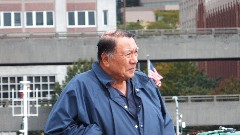tourist at Bainbridge Washington Ferry Port