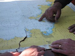 Trips; Turkey; pilot showing gulet trip on map; Gulet