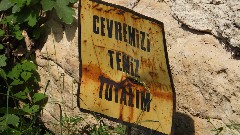 sign Cevremizi Temiz Tutalin; Turkey; Titus Tunnel Hike
