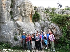 Relief of Virgin Mary; Al Levit; Pat Rehberg; Trina Cotner; Barbara Slotnik; Bill Cotner; Linda Bishop; Carl Smith; Ruth Bennett McDougal Dorrough; Carol Smith; Dan Dorrough; Sally Reiquam; Rochelle Wolk; Pat Macholl; Celia Wilson; Turkey; Group Photos