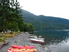 Kayaks at Crescent Lake; Washington State; Olympic National Park