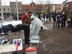 ice sculptures; Coach Street & Main Street; Canandaigua, NY