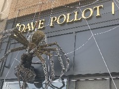 Holloween spiders in front of Dave Pollart studio