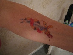 Dan Dorrough; snake tatoo; Ruths 65th Birthday